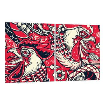 2x ZAŠTITNA PLOČA OD STAKLA ZA ŠTEDNJAK 40x52 ROOSTER