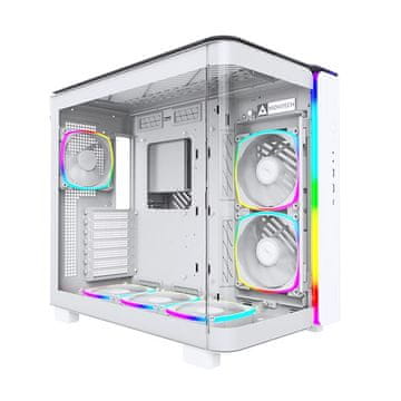 slomart Montech KING 95 PRO Midi-Tower kućište, kaljeno staklo, ARGB - bijela
