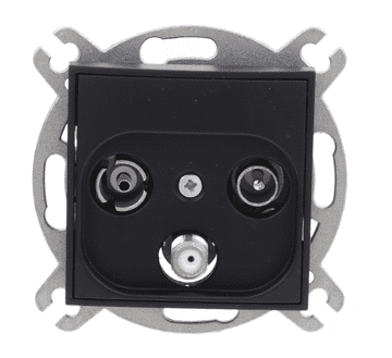 Mini RTV-SAT antenska utičnica 1,5 dB, mat crna 12MGS