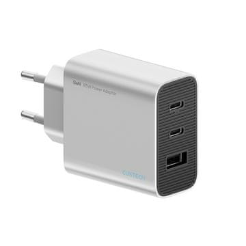slomart Cuktech 65W GaN 2xUSB-C + 1xUSB-A zidni punjač - siva