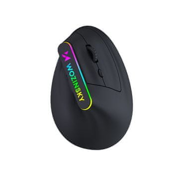 WOZINSKY Wozinsky WMG-1164 Bežična ergonomska vertikalna gamerska miš 3600 DPI s RGB osvjetljenjem - crna