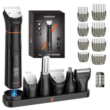 MAXGROOM MAXGROOM JK-666 6-u-1 trimer za bradu, kosu, tijelo, nos i uši IPX6 - crni