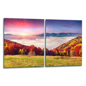 2x ZAŠTITNA PLOČA OD STAKLA ZA ŠTEDNJAK 40x52 PEJZAŽNA