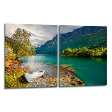 2x ZAŠTITNA PLOČA OD STAKLA ZA ŠTEDNJAK 40x52 PEJZAŽNA