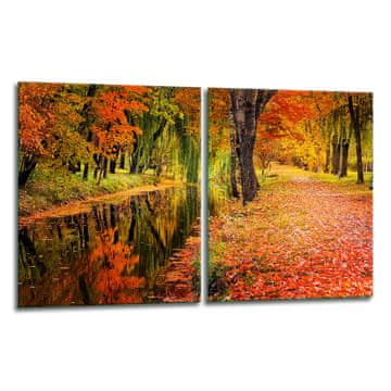 2x ZAŠTITNA PLOČA OD STAKLA ZA ŠTEDNJAK 40x52 PEJZAŽNA