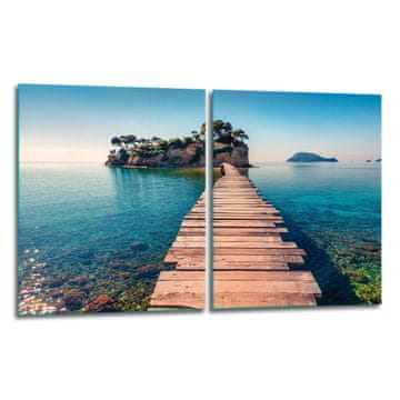 2x ZAŠTITNA PLOČA OD STAKLA ZA ŠTEDNJAK 40x52 PEJZAŽNA
