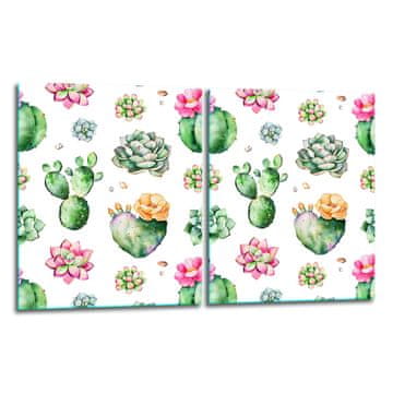 2x ZAŠTITNA PLOČA OD STAKLENA ZA ŠTEDNJAK 40x52 CACTUS