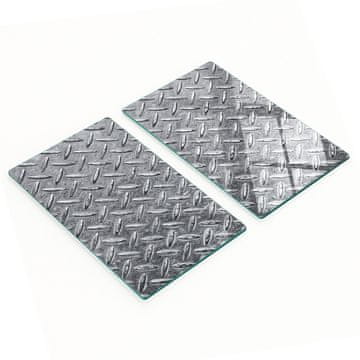 Staklene kuhinjske daske za posluživanje s metalnom grafikom, metal 2x30x52 cm