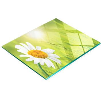 Ukrasna kuhinjska daska od stakla za rezanje s grafikom tratinčice 60x52 cm