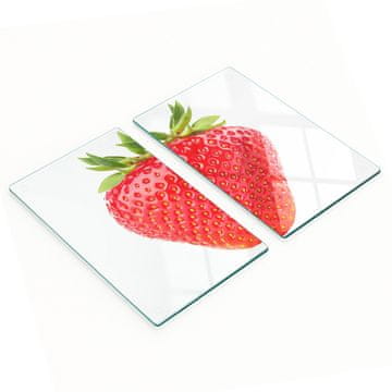 Kuhinjska višenamjenska dekorativna staklena daska s uzorkom jagode 2x30x52 cm