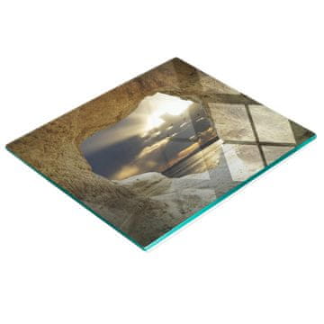 tulup.cz Staklena daska za posluživanje s grafikom morske špilje 60x52 cm