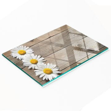 tulup.cz Staklena daska za posluživanje s grafikom, drvo tratinčice, 80x52 cm