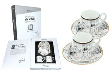 Carmani SET OD 2 ŠALICE ZA ESPRESSO LEONARDO DA VINCI VITRUVIJEV ČOVJEK