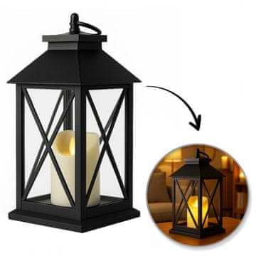 DEKORATIVNA LED LAMPIONICA S IMITACIJOM SVIJEĆE 14X30 CM BOŽIĆNA LAMPIONICA