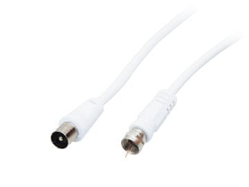 slomart Blow 4377# Antenski kabel F utikač - IEC (M) utikač, 3 m, bijeli