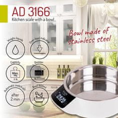 AD ADLER AD 3166 Kuhinjska vaga s posudom, 5 kg
