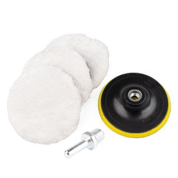 slomart AMiO komplet za poliranje: krzno + nastavak (125mm)