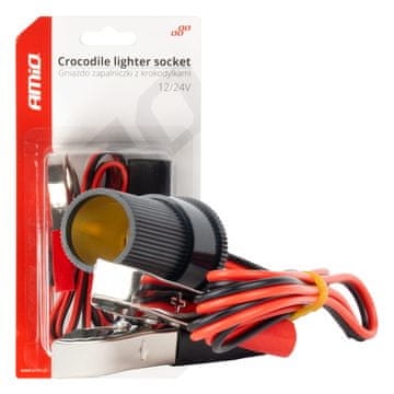 slomart AMiO adapter utičnice upaljača s krokodilkama, 100 cm