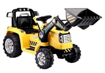 ZP1005 Bager-traktor za djecu na baterije s pomičnom žlicom, žute boje