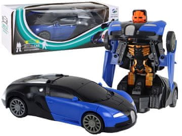 slomart Daljinski upravljani automobil-robot 2u1 Bugatti plavi sa svjetlosnim efektima