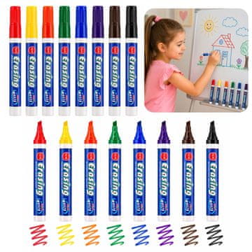 slomart Set bojnih flomastera za ploču LEAN, 8 komada