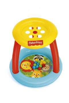 slomart BESTWAY dječji bazen na napuhavanje Fisher-Price s nadstrešnicom, 89 x 89 x 84 cm