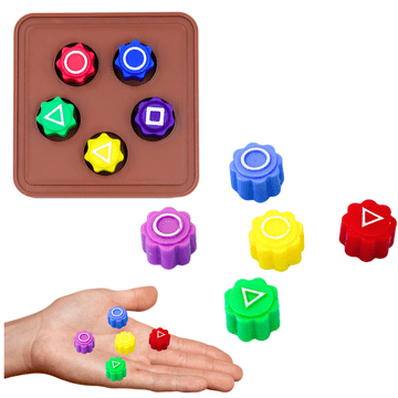 slomart Kockice za igru Gonggi LEAN TOYS - Squid Game, s postoljem, 5 komada