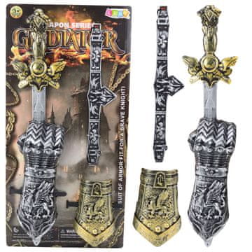 slomart LEAN TOYS Viteški set Gladiator: mač, štitnici za ruke i pojas