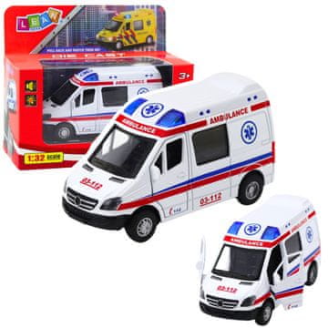 slomart Hitna pomoć vozilo, metalno, LEAN TOYS, 1:32, svjetla, zvuk