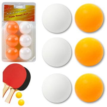 slomart LEAN TOYS Loptice za stolni tenis, 6 komada (bijela/narančasta)
