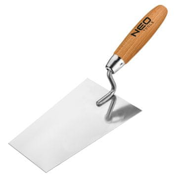 slomart NEO TOOLS Trapezna lopatica za žbuku 180 mm, nehrđajući čelik, drvena drška