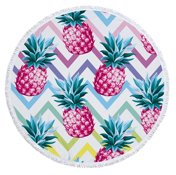 slomart ATL Okrugli ručnik za plažu, ananas, 160 cm