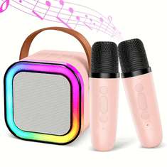 slomart ATL Karaoke set Bluetooth zvučnik + 2 mikrofona, rozi