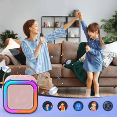 slomart ATL Karaoke set Bluetooth zvučnik + 2 mikrofona, rozi