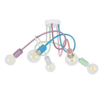 slomart ATL ZD74P Moderna stropna lampa, 5 pastelnih boja