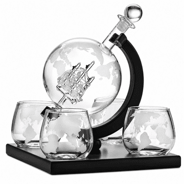 slomart ATL DA514D Decanter "Globus" 900ml s 4 čaše i postoljem