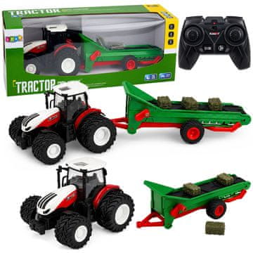 slomart RC poljoprivredni traktor s pokretnom trakom i balama, LED svjetla, 1:24