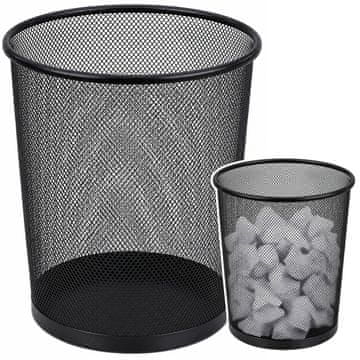 slomart Kanta za smeće LEAN, uredska, metalna mrežica, okrugla, crna, 10 L