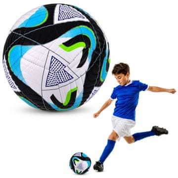 slomart Nogometna lopta LEAN TOYS, veličina 5 (22cm), crno-plava