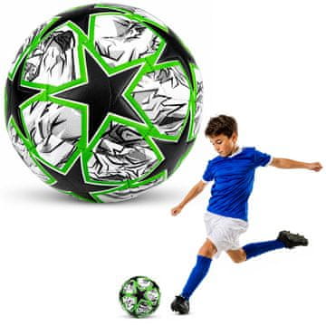slomart Nogometna lopta LEAN TOYS, veličina 5 (22cm), zelene zvijezde