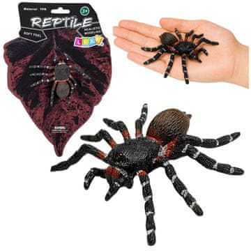 slomart Pauk Tarantula gumena figurica, rastezljiva, realistična, crna, 10 cm