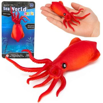 slomart Gumena lignja LEAN TOYS, rastezljiva, realistična morska životinja 18 cm