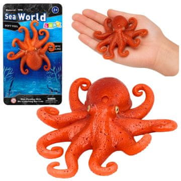 slomart Gumena hobotnica LEAN TOYS, rastezljiva, realistična morska životinja 14 cm