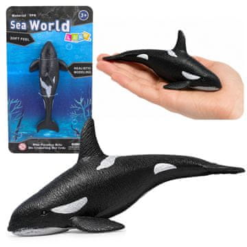 slomart Gumena orka LEAN TOYS, rastezljiva, realistični morski sisavac 17,5 cm