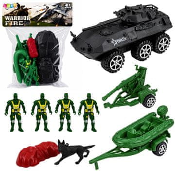slomart LEAN TOYS Vojni set, Oklopni Transporter, Vojnici, Vozila, 14 kom.