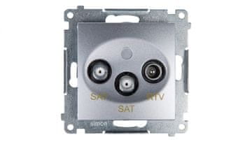 Simon 54 RTV/SAT/SAT antenska utičnica, srebrna mat, DASK2.01/43