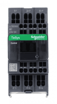 Schneider TeSys Deca kontaktor napajanja 9A 3P 24V DC 1NO 1NC LC1D093BD