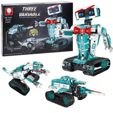 Nobo Kids KONSTRUKCIJSKI BLOKOVI UPRAVLJANI ROBOT MODEL 3U1 DINOSAUR TANK 698 DIJELOVA