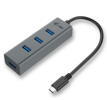 slomart i-tec USB-C Metal 4-portni USB 3.0 hub, 4x USB 3.0