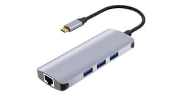slomart iBox IUH3RJ4K USB/LAN docking station, srebrna